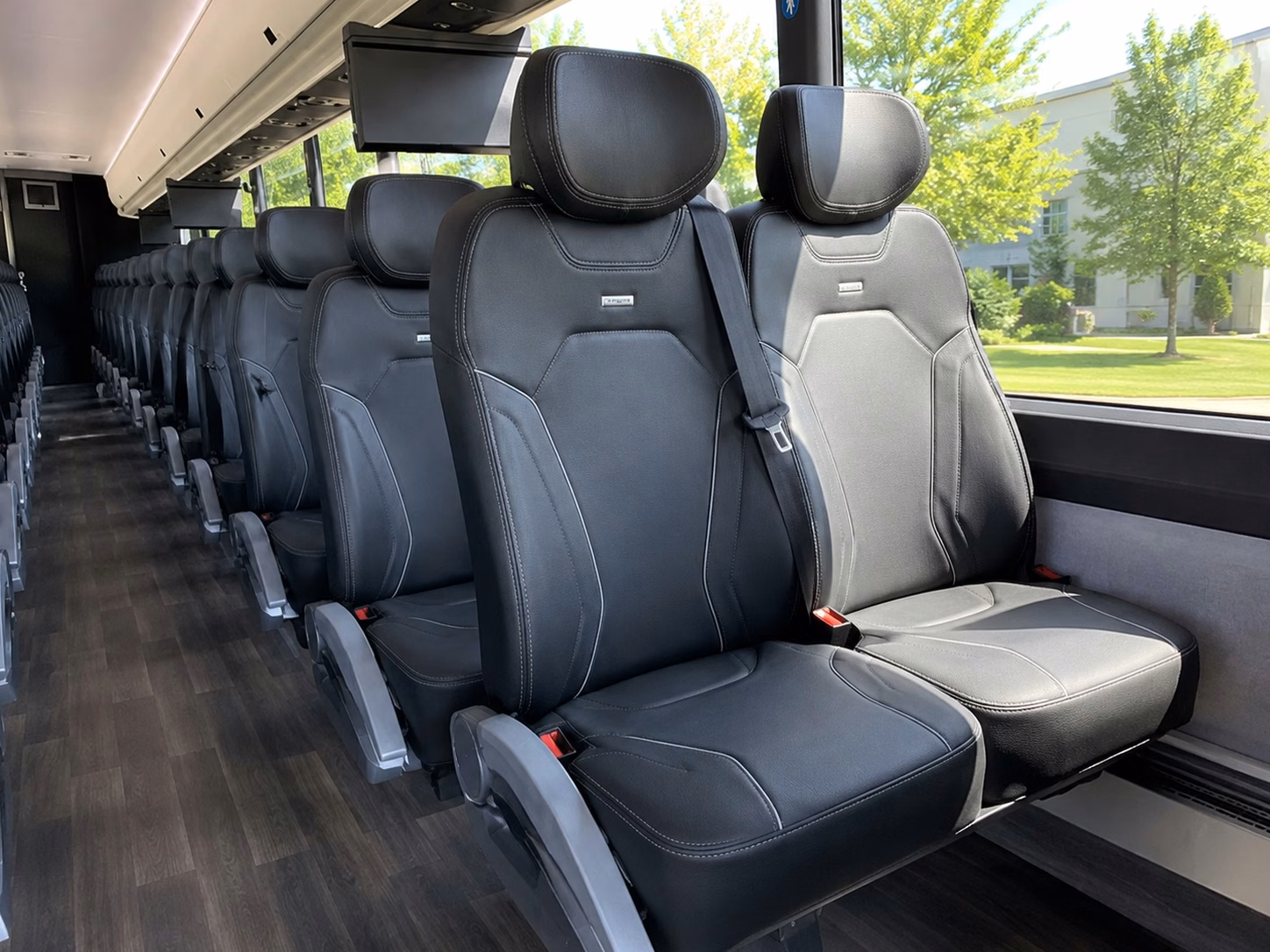 56 passenger charter bus inside